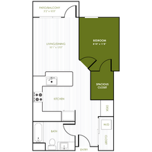 1 Bedroom 1 Bathroom C 518 floor plan